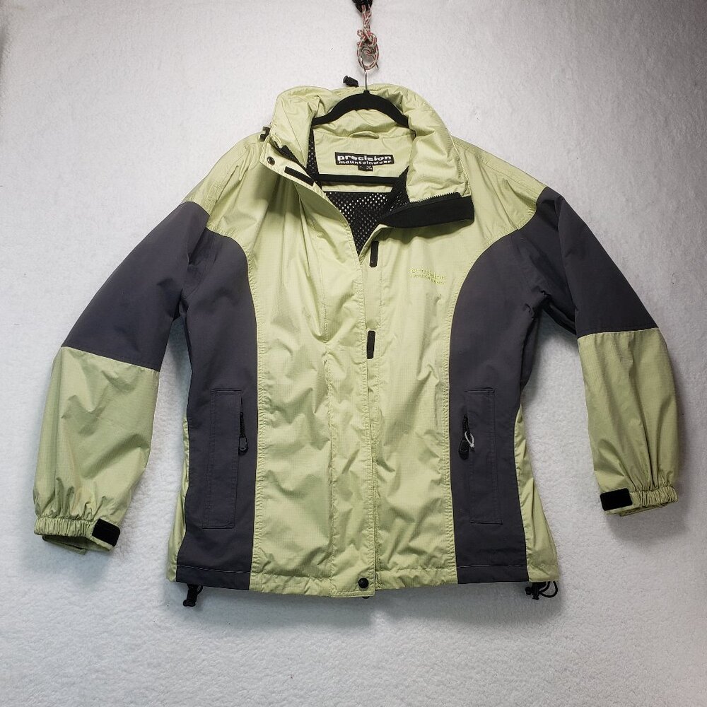 Precision Mountainwear Ski Jacket Coat Womens size XL Greenish & Black Hooded